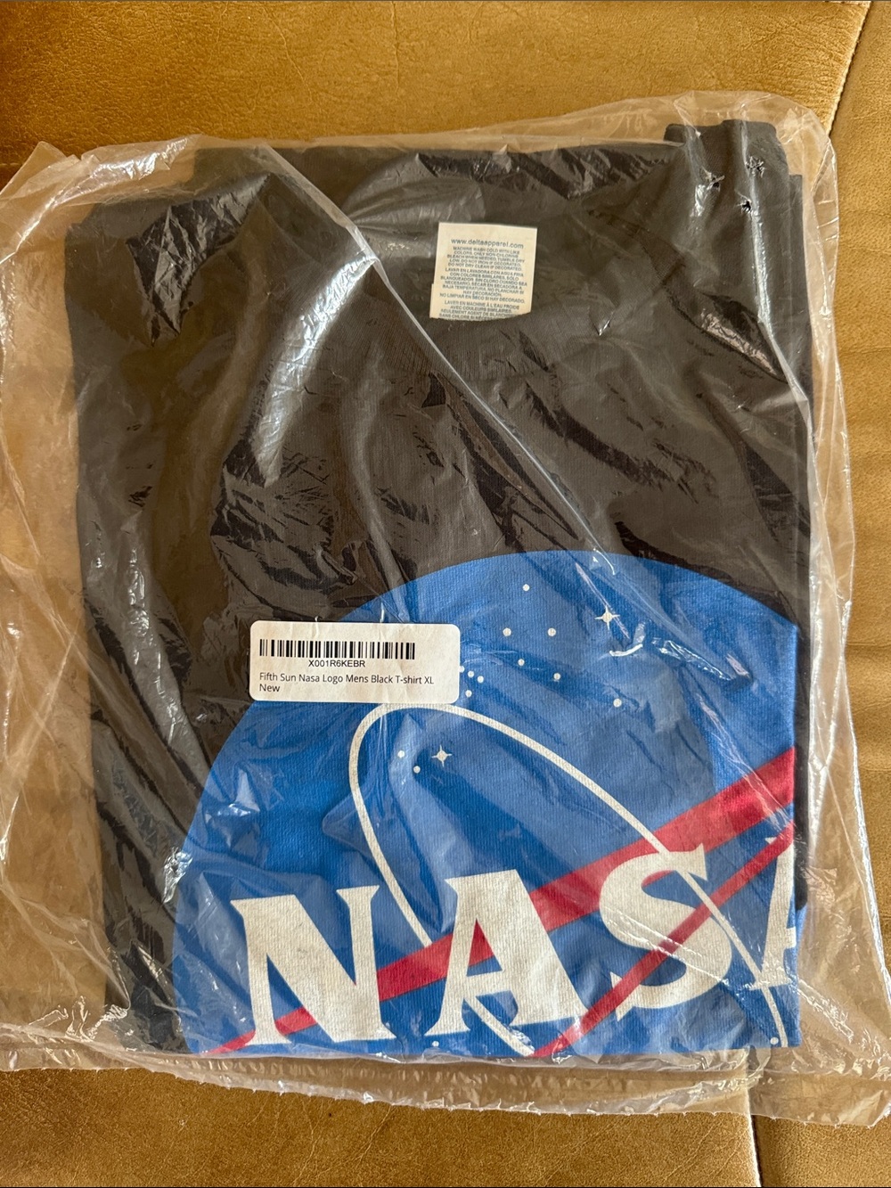 Logo Black Men's NASA T-Shirt XL 100% Cotton New in bag